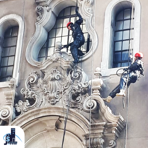 Limpeza de fachada de prédio corporativos com Hidrojateamento